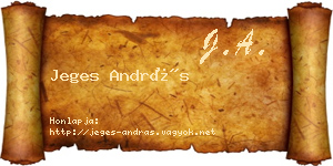 Jeges András névjegykártya