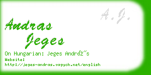 andras jeges business card